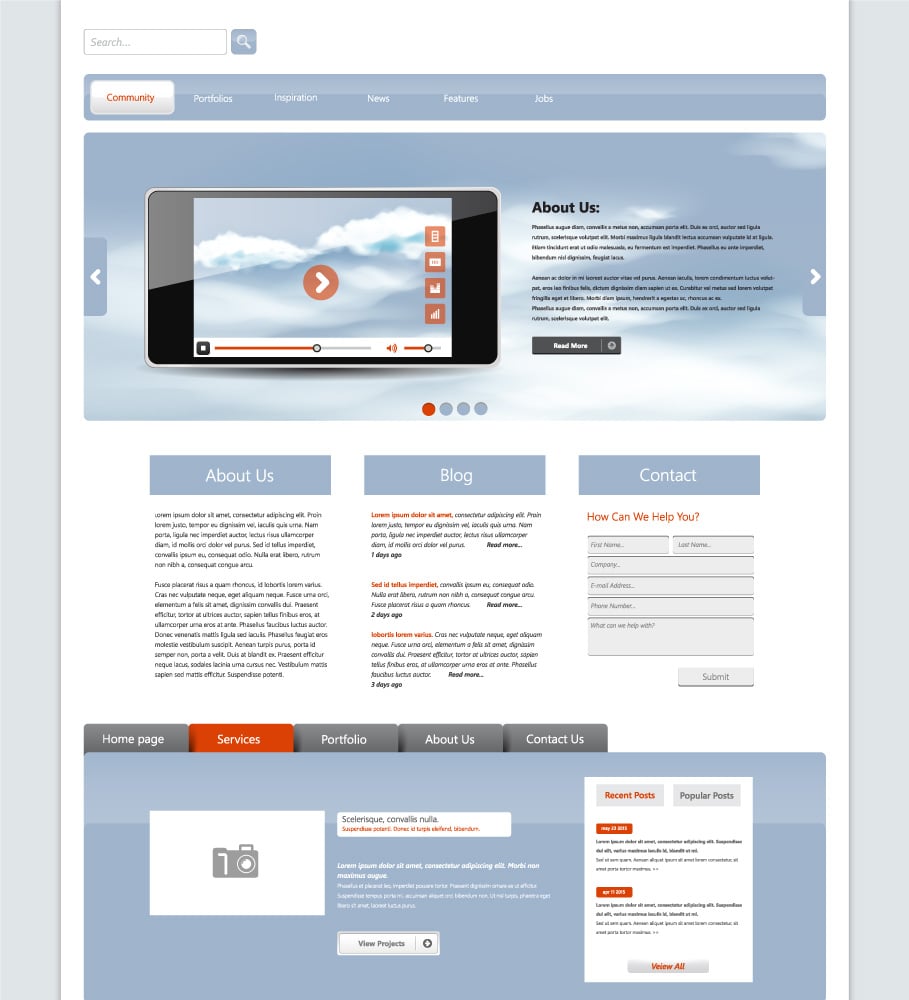 Mega Footer Web Page