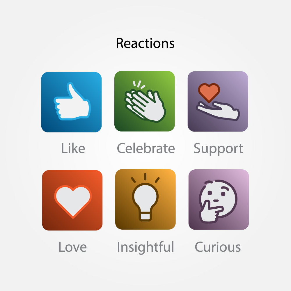 LinkedIn reactions