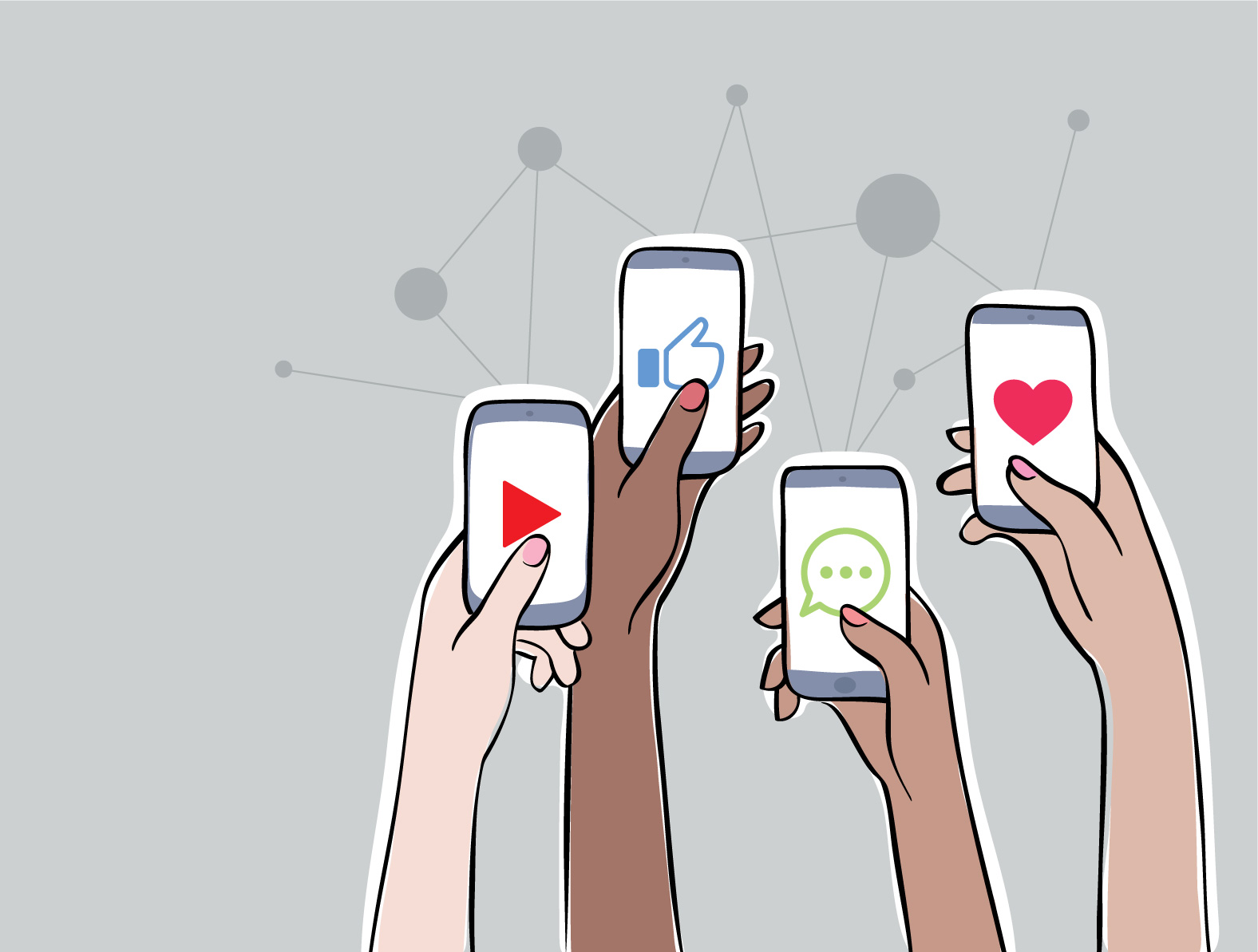 Social Media Channels Illustration 